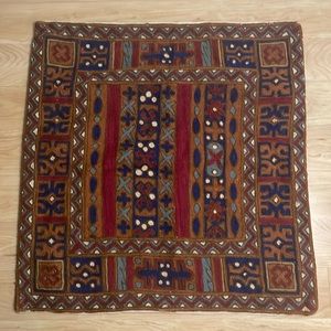 VTG Large Handwoven Turkish Oushak Soumak Wool Pillow Cover, mid 20th century